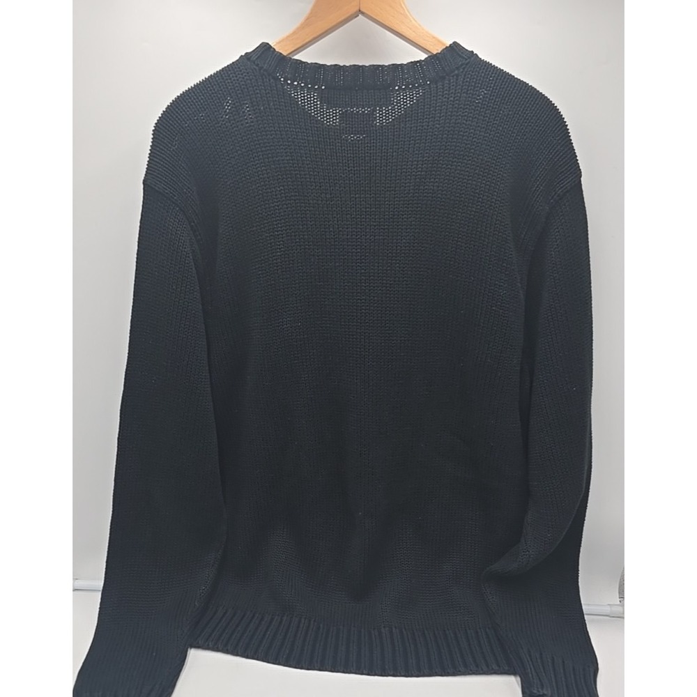 Polo Ralph Lauren Large 90's Preppy 100 % Cotton V-Neck Chunky Sweater - Picture 5 of 12